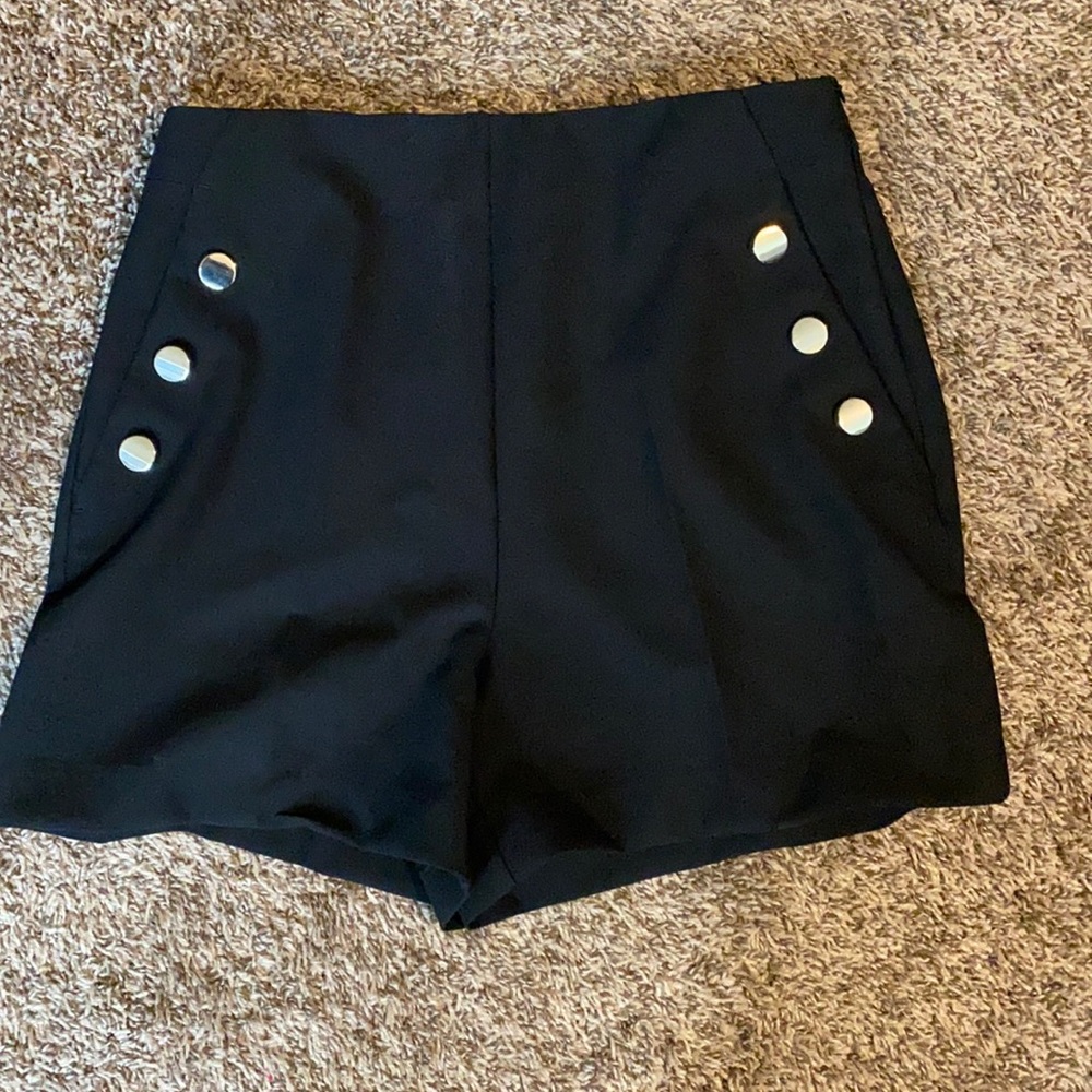 Zara high waisted black shorts NWT